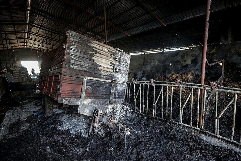 Çanakkale’deki yangında soğutma çalışmaları devam ediyor: Köy boşaltıldı, çiftlikler zarar gördü