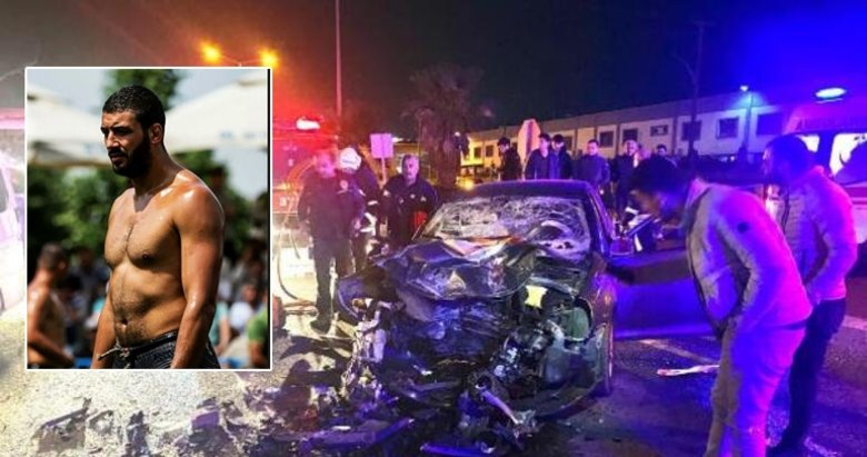 Manisa’da başpehlivan ile 2 kişinin yaralandığı kaza kamerada