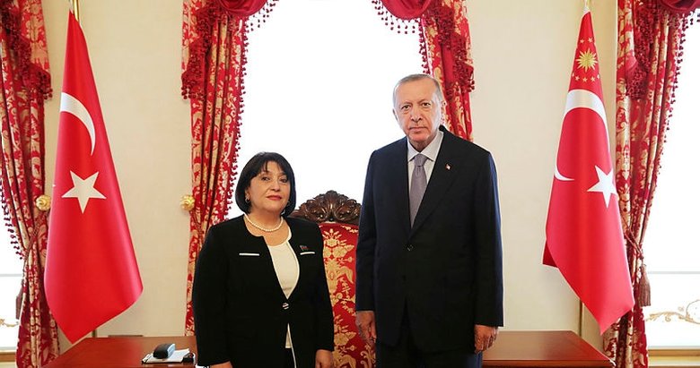 Başkan Recep Tayyip Erdoğan, Azerbaycan Milli Meclis Başkanı Gafarova’yı kabul etti