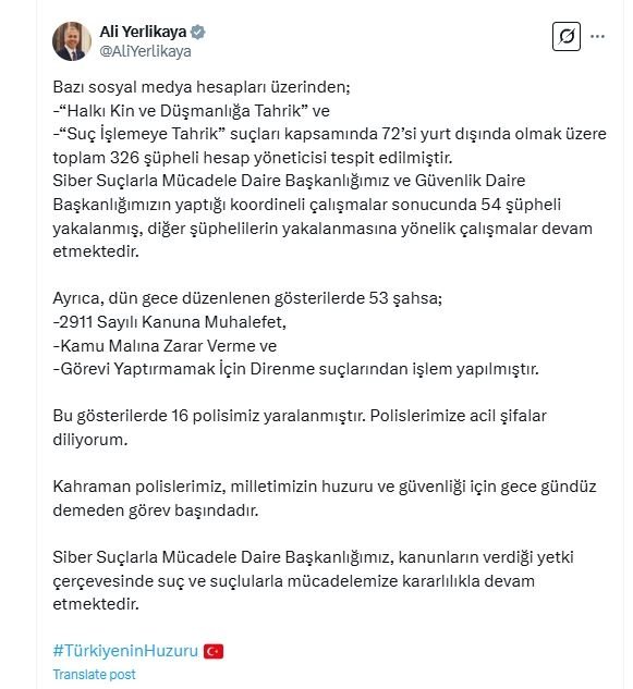 SON DAKİKA: Ekrem İmamoğlu’nun gözaltına alınmasını bahane edip sokağa çıkmışlardı! Bakan Yerlikaya’dan açıklama