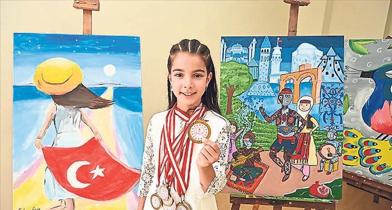 Duygularını resimle anlatan Küçük ressam Fatıma Erva