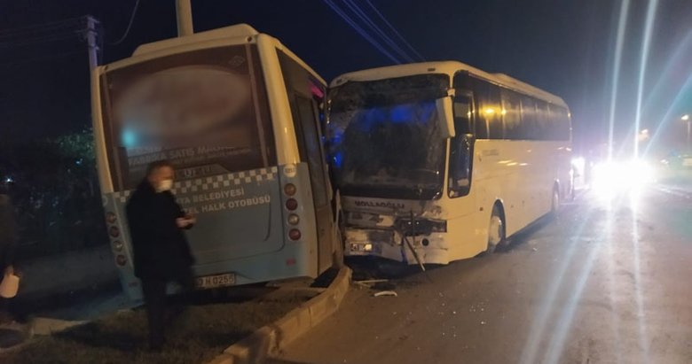 Kütahya’da işçi servis otobüsü ile özel halk otobüsü çarpıştı