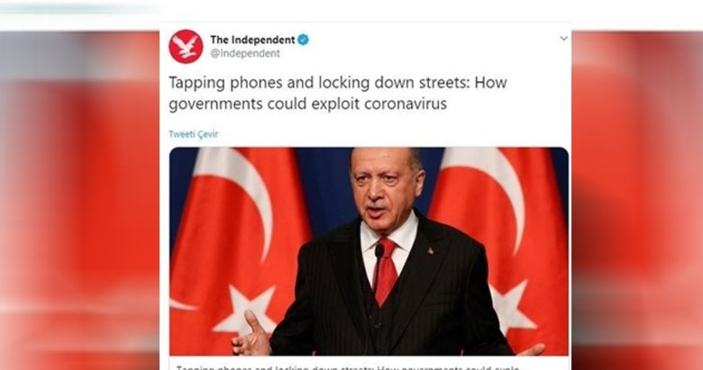 Başkan Erdoğan’ı böyle hedef gösterdiler! Independent’ten kirli algı operasyonu!
