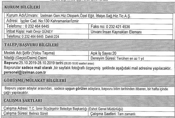 ESHOT personel alım ilanı yayınladı! Başvuru şartları nelerdir? Nasıl başvuru yapılır?