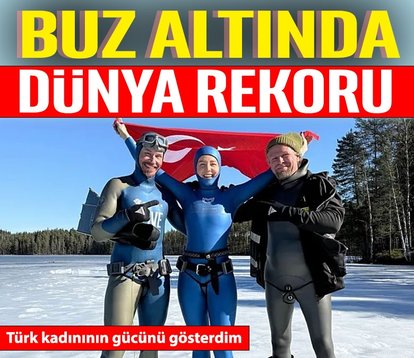 Buz altında dünya rekoru!