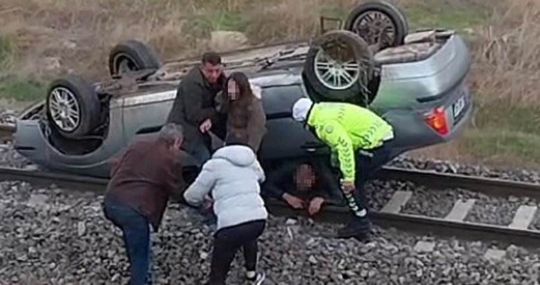 Polisten kaçan alkollü sürücü otomobille takla attı