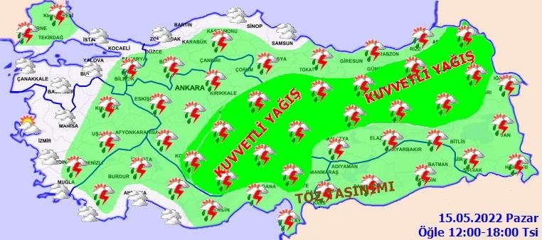 Meteoroloji’den toz taşınımı ve yağış uyarısı! Bugün hava nasıl olacak? 15 Mayıs Pazar il il hava durumu raporu