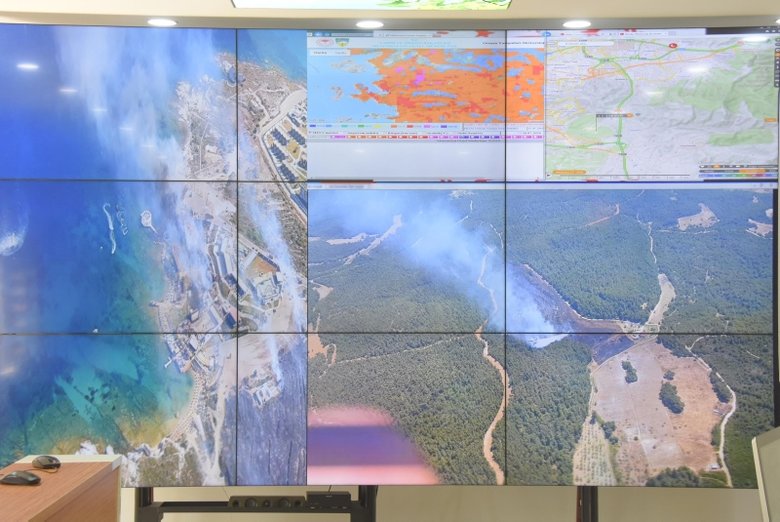 Ege’deki orman yangınlarıyla mücadele bu merkezden yönetiliyor