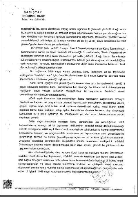 Ahmet Davutoğlu İstanbul Şehir Üniversitesi’ne usulsüz şekilde bedelsiz arazi tahsis etmiş!