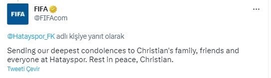 Christian Atsu için taziye mesajları yayımlanıyor