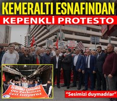 Kemeraltı esnafından kepenkli protesto