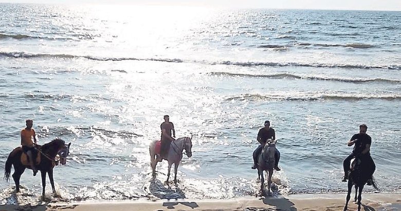 Yarış atları emekliliklerini Pamucak sahilinde geçiriyor