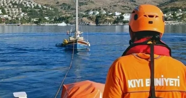 Bodrum’da arızalanan teknedeki 2 kişi kurtarıldı