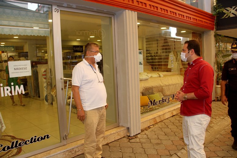 Fethiye’de maske ve sosyal mesafe denetimi