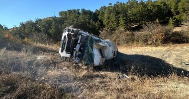 Manisa’da feci kaza! Freni boşalınca yoldan çıktı