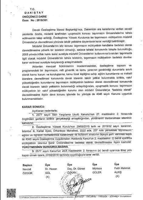 Ahmet Davutoğlu İstanbul Şehir Üniversitesi’ne usulsüz şekilde bedelsiz arazi tahsis etmiş!