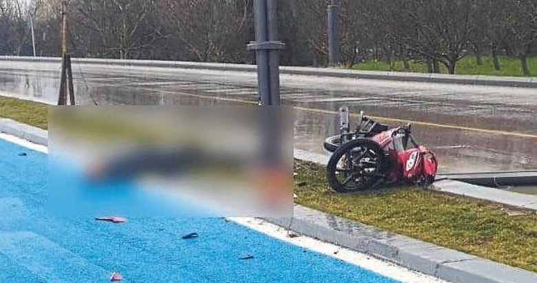 Motosiklet sürücüsü feci şekilde can verdi
