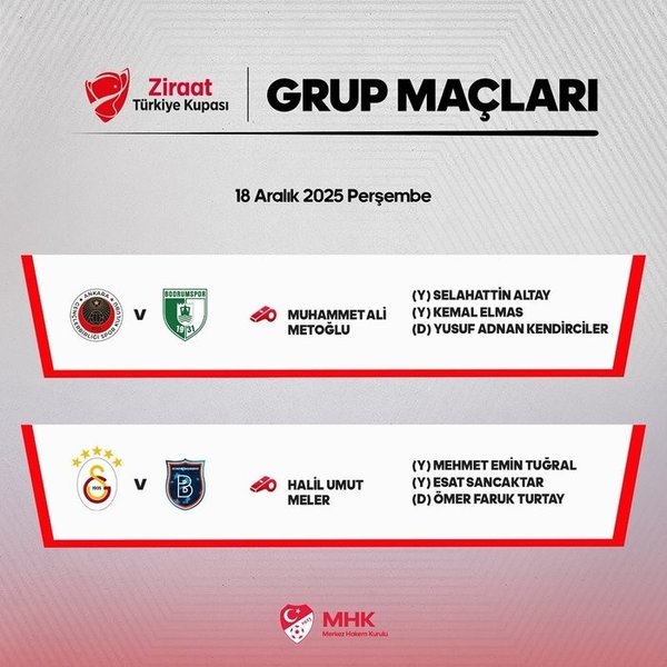 Ziraat Türkiye Kupası’nda hakemler belli oldu!