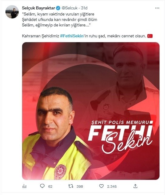 Fethi Sekin unutulmadı! Şehadetinin 6. yılında minnet ve özlemle…