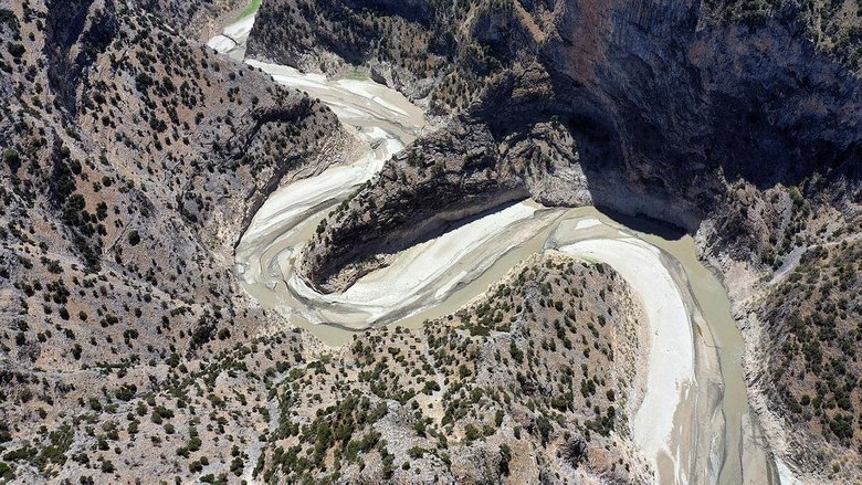 Aydın’daki Arapapıştı Kanyonundaki sular kuraklık nedeniyle çekildi