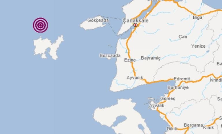 Çanakkale açıklarında korkutan deprem