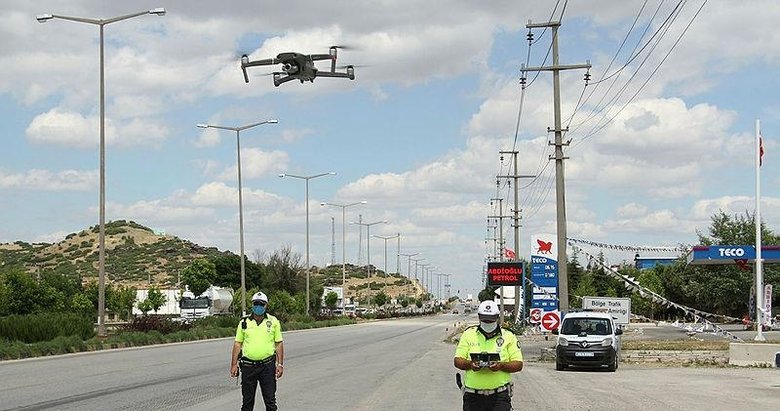 Kural ihlali yapan sürücüler drone ile tespit edildi