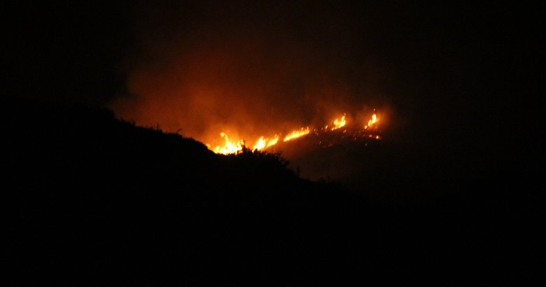 Bodrum’da çıkan yangın helikopter desteğiyle söndürüldü
