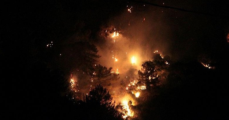 Marmaris’te düşen yıldırım orman yangını çıkardı