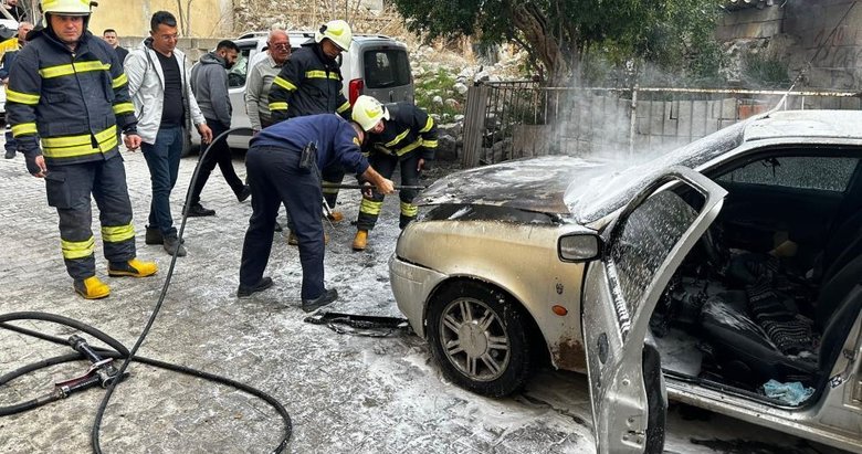 Milas’ta korkutan yangın! Araç alev aldı