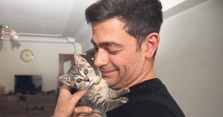 Kurtardığı yavru kedi can dostu oldu