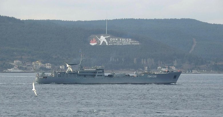 Rus savaş gemisi Çanakkale Boğazı’ndan geçti