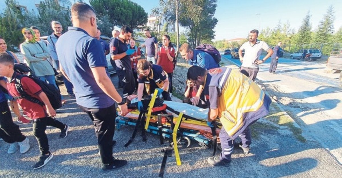 Okul yolundaki trafik kazası yürekleri ağızlara getirdi
