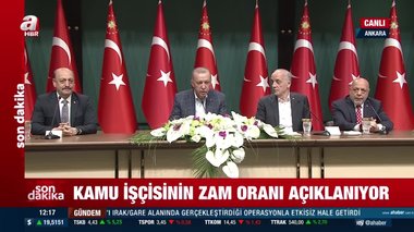 Başkan Erdoğan açıkladı! Kamu işçisine yüzde 45 zam
