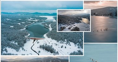 Afyonkarahisar Akdağ Tabiat Parkı'ndaki gölet buz tuttu! Ortaya bu eşsiz manzara çıktı