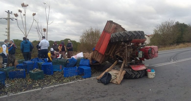 Çanakkale’de zeytin işçilerinin traktörü devrildi: 5 yaralı