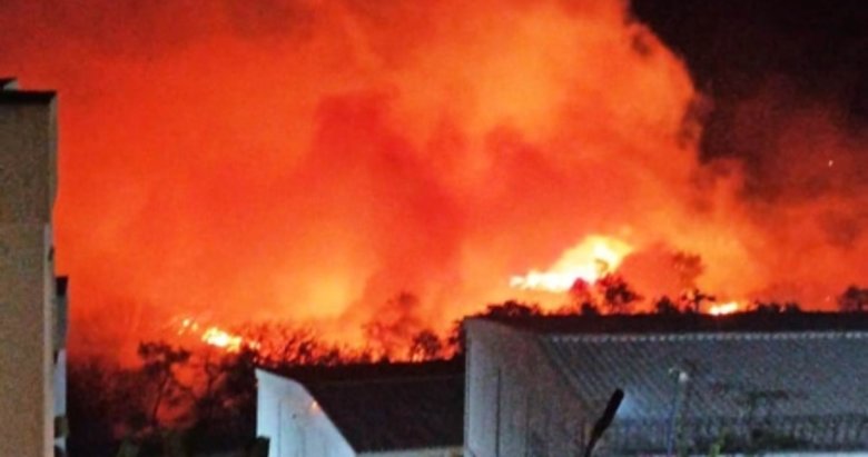 Bodrum’daki yangın korkuttu! Fırtınaya rağmen kısa sürede söndürüldü