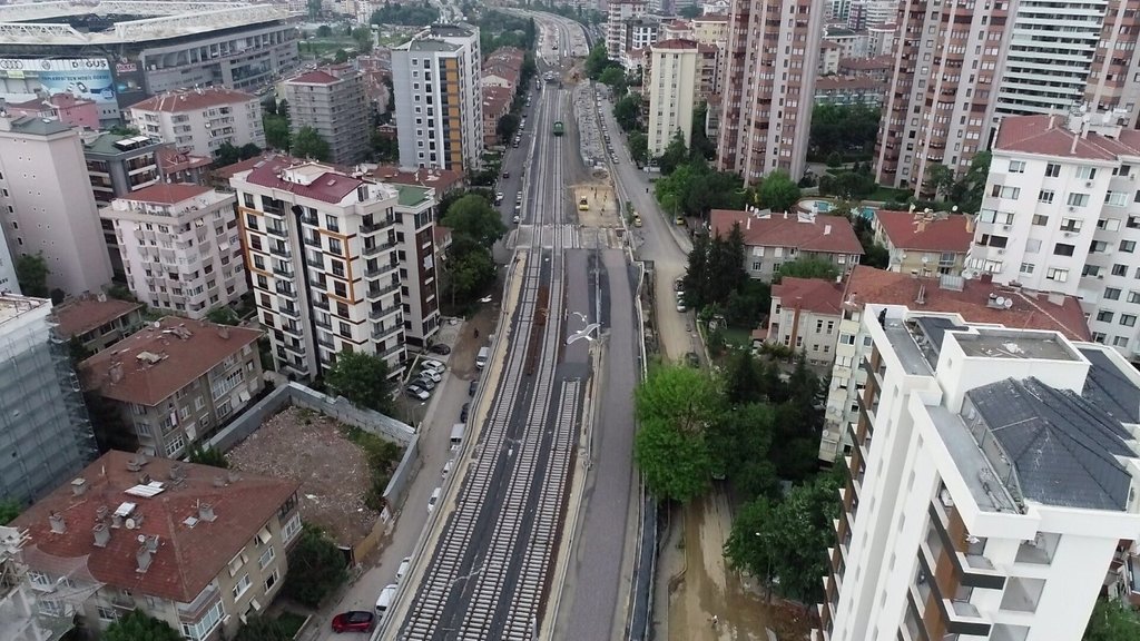 Yüksek Hızlı Tren projesi havadan görüntülendi