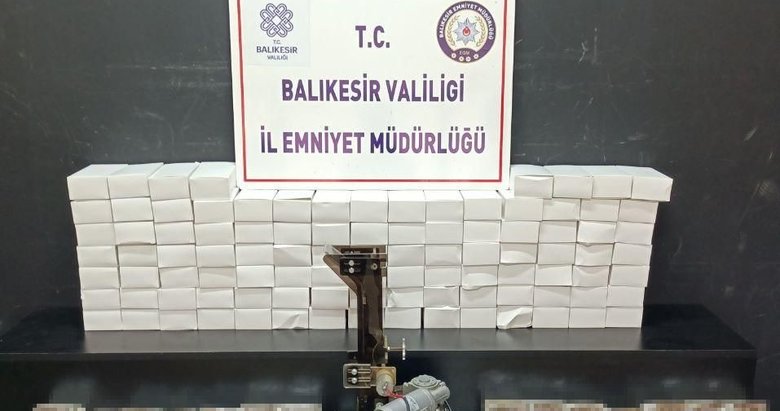 Balıkesir’de yapılan aramalar sonucunda 6 bin adet doldurulmuş makaron ele geçirildi!