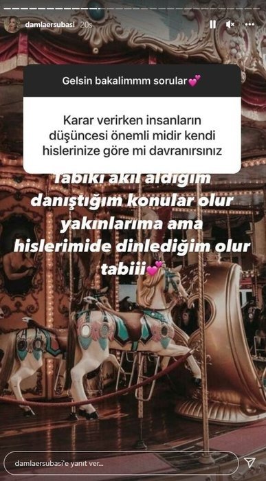 Damla Ersubaşı takipçisine verdiği yanıtla dikkat çekti