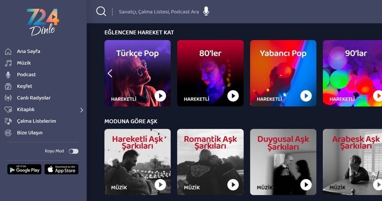 Yüzbinlerce şarkıyı 7/24 ile ücretsiz dinle