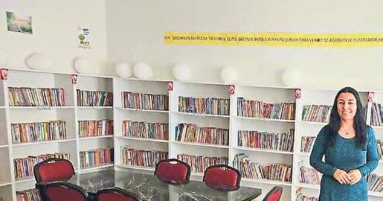 Manisalı Gönül öğretmen 18’nci kütüphaneyi açtı