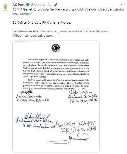 Şehitler için ortak bildiriye CHP ve Dem Parti imza koymadı