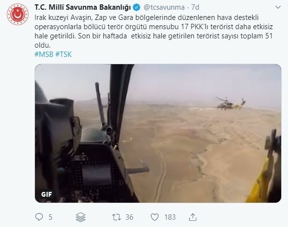 Kuzey Irak’a hava harekatı: 17 terörist etkisiz hale getirildi