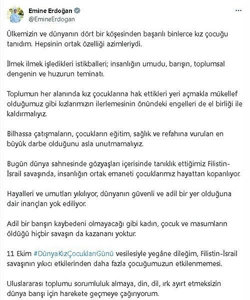 Emine Erdoğan: Kızlarımızın önündeki engelleri kaldıralım