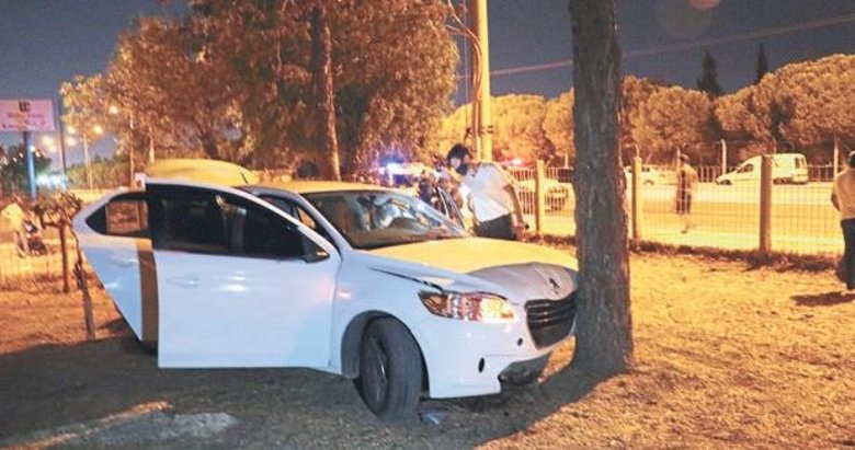 Gaspçılar kaçarken agaca tosladı