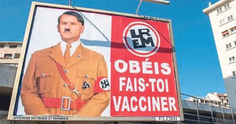 Macron’u Hitler’e benzeten afişi asana 10 bin avro ceza