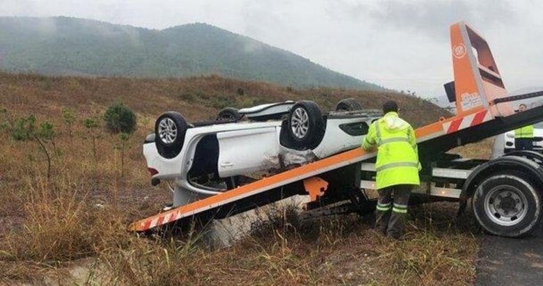 Vakıfbank teknik ekibini taşıyan araç şarampole uçtu