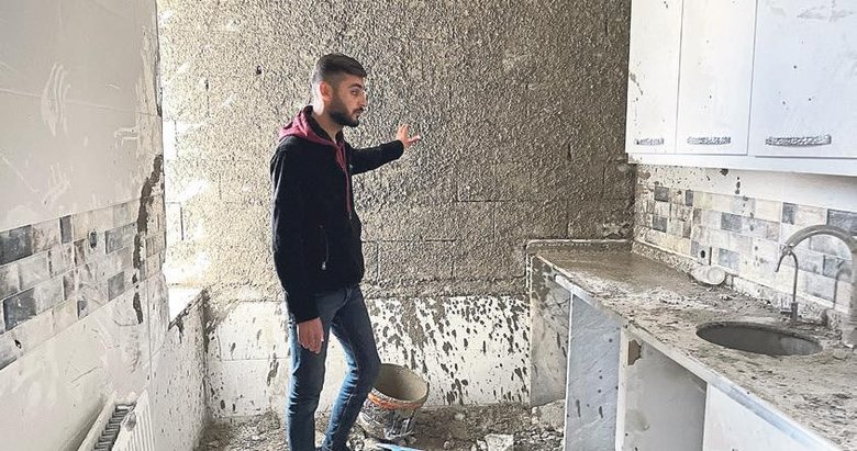 PKK saldırısında harabeye dönen evine ilk kez girdi