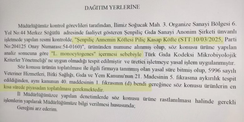 Piliç Kasap Köfte’de ölümcül bakteri!