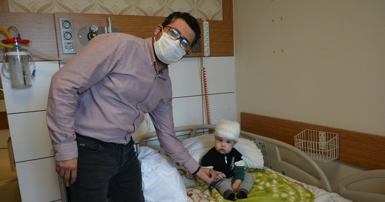 Doğuştan kafa derisi yoktu! 1,5 yaşındaki Yavuz Selim yeniden hayata tutundu